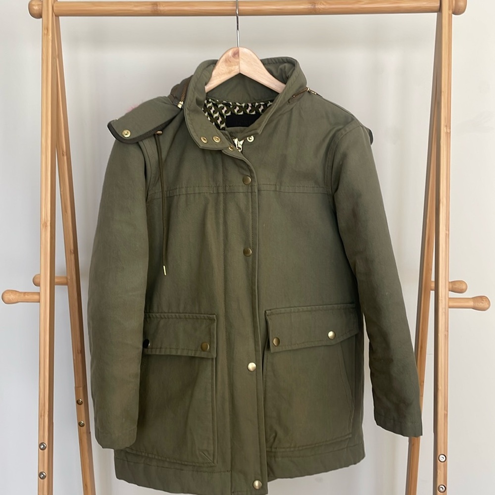 JCrew winter coat with fur hood